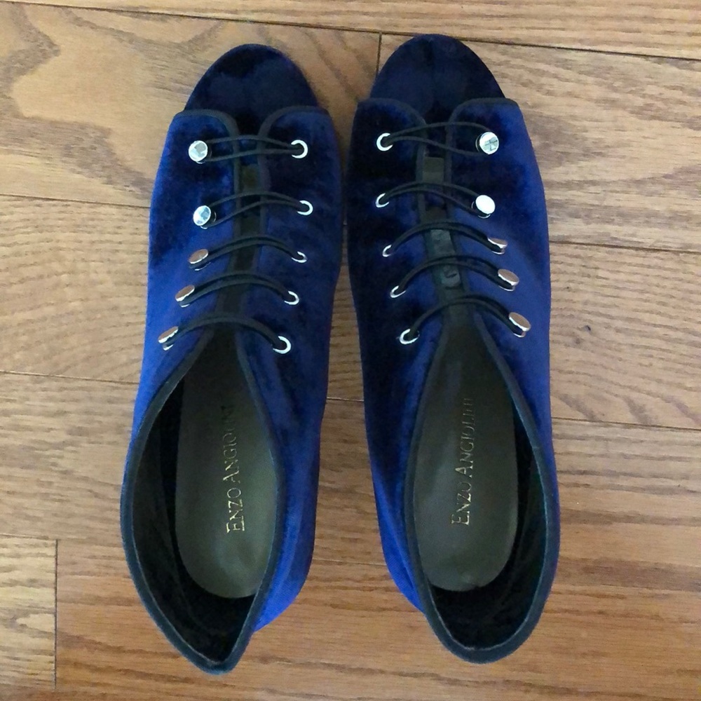 Frances Blue Velvet Bootie